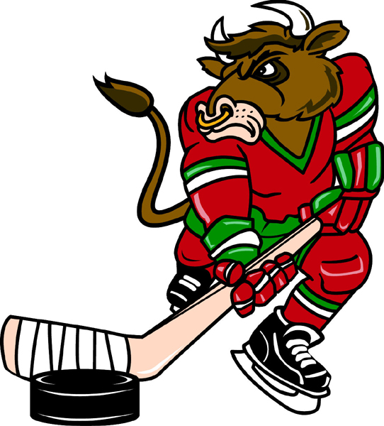 Bull mascot Hockey team decal. Make it yours! 